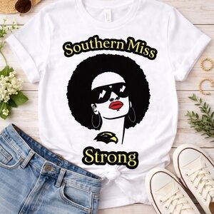 Southern Miss Strong Women's White T-Shirt